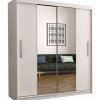 Šatní skříň Idzczak Vista 01 150 cm s posuvnými dveřmi a zrcadly Matná bílá