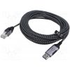 usb kabel Goobay 74397 slim USB 3.0, RJ45 vidlice,USB A vidlice, niklovaný, 5m