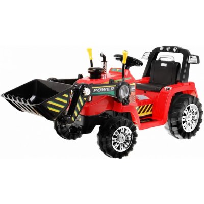 Mamido elektrický traktor s radlicí červená