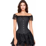 Korzety.cz Stahovací brokátový korzet pro pas černý – Zboží Dáma