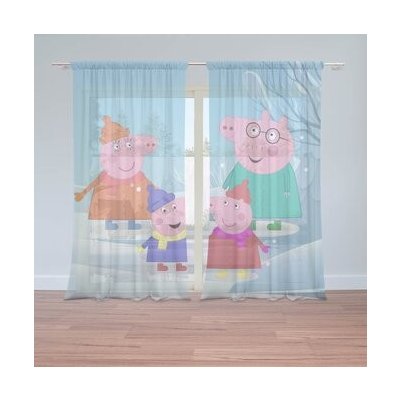 Sablio Záclony Prasátko Pepina Rodina: 2ks 150x250cm – Hledejceny.cz