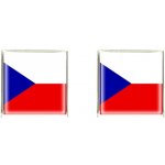 LMK manžetové knoflíčky Vlajka Česká republika čtverec – Zboží Dáma