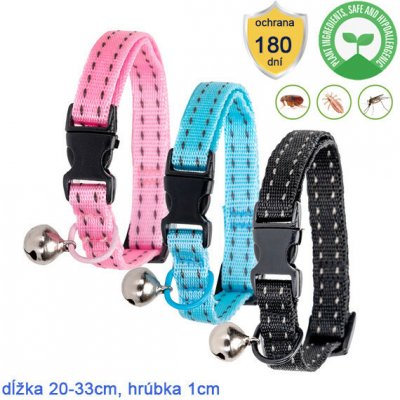 Nobleza Antiparazitní nylonový obojek černý 20-33 cm – Zboží Dáma