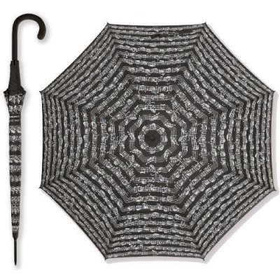 Deštník s notami holový černý