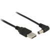 Napájecí kabel DeLock napájecí kabel USB > DC 5.5 x 2.1 mm samec 90° 1.5 m