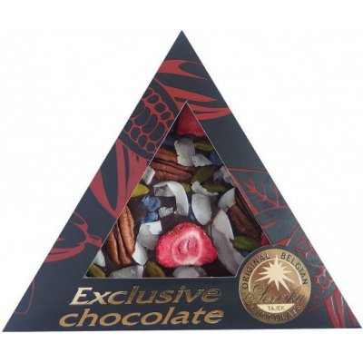 Severka Exclusive chocolate Hořká čokoláda s ořechy, jahodami, šeříkem a kokosem, 50 g