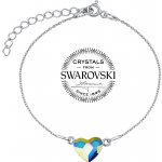 SILVEGO stříbrný se Swarovski Crystals srdce Aurora Boreale VSW058ab