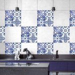 Crearreda Samolepicí dekorace Tile Cover Azulejos 31223 Kachlík, modro-bílé ornamenty 3 archy 20x20 cm – Zboží Dáma