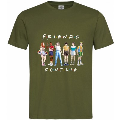tričko Stranger Things Friends Dont Lie Khaki – Zboží Dáma
