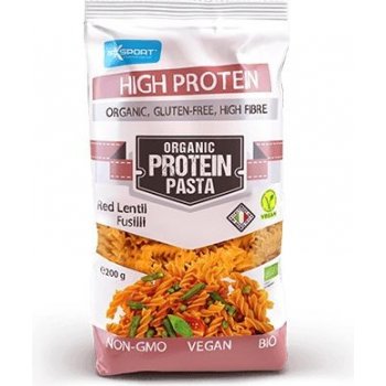 MaxSport Organic Protein Pasta Fusilli z červené čočky 200 g