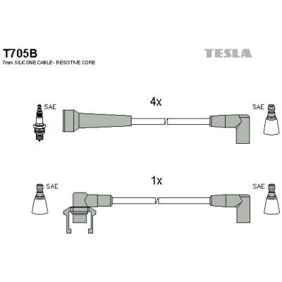 Sada kabelů pro zapalování TESLA T705B – Hledejceny.cz