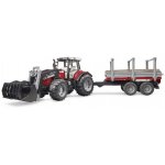 Bruder 2046 Massey Ferguson 7480 s čelním nakladačem a přepravníkem dřeva 1:16 – Hledejceny.cz