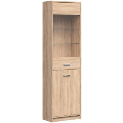 BRW Nepo Plus S435-REG1D1W Vysoká dvoudveřová s policemi Dub Sonoma – Hledejceny.cz