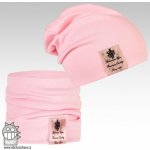 Pastels double set čepice a nákrčníku vzor 01 světle růžová – Zboží Mobilmania