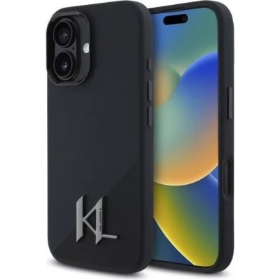 Karl Lagerfeld iPhone 16 6,1" černé tvrdé pouzdro Silicone Shadow Metal Initial MagSafe (KLHMP16SSCMKMPCK) – Hledejceny.cz
