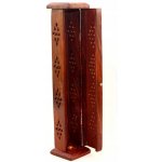 Mani Bhadra Věž s motivem slona Dřevo mango Stojánek na vonné tyčinky 30 cm – Zboží Mobilmania