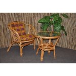 Ratanová sedací souprava Bahama 1+1 medová, polstr bílý – Zbozi.Blesk.cz