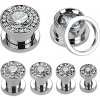 Piercing Šperky4U plug do ucha se zirkony PL01036-08C