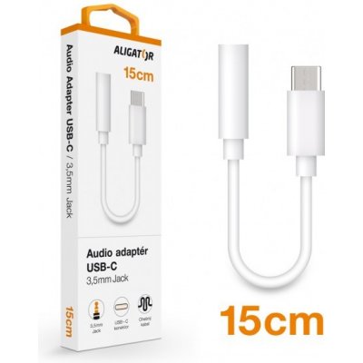 Audio adaptér Aligator USB-C na 3,5mm Jack, bílá – Zboží Mobilmania