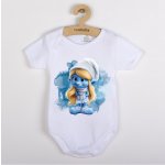 New Baby Originální kojenecké body s krátkým rukávem Šmoulinka Smurfs Bílá – Sleviste.cz