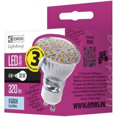 Emos LED žárovka Classic MR16 4W GU10 studená bílá – Zbozi.Blesk.cz