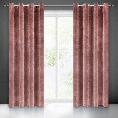 EUROFIRANY ZATEMŇOVACÍ ZÁVĚS NA KROUŽCÍCH RIA 140X250 CM STARORUŽOVÁ – Sleviste.cz