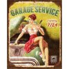Plakát Zeleno-žlutá nástěnná kovová cedule Garage Service – 20x1x25 cm