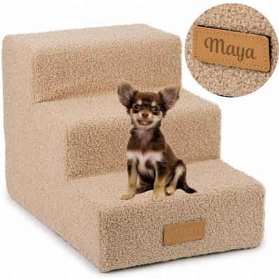 Dogeste schůdky 3 stupně beránek tmavě béžový – Zboží Dáma