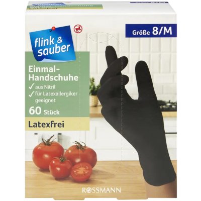 Flink & Sauber Rukavice černé nitrolové 60 ks – Zbozi.Blesk.cz