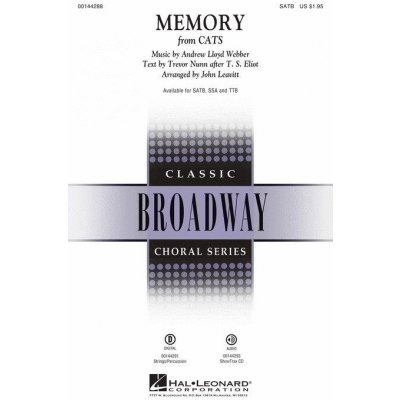 Andrew Lloyd Webber: Memory from Cats - SATB sborový zpěv, klavír – Zboží Mobilmania