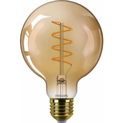 Philips LED filament žárovka E27 G95 5,5W 40W 470lm 2200K stmívatelná, jantarová – Hledejceny.cz