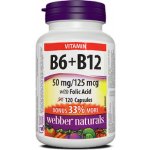 Webber Naturals Vitamin B6 + B12 + Folic Acid kyselina listová 120 tablet – Sleviste.cz