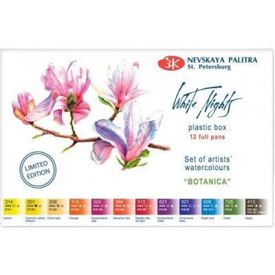 Nevskaya Palitra Akvarelové barvy set 12 ks Botanica – Hledejceny.cz