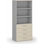 Primo Kancelářská skříň se zásuvkami GRAY, 1781 x 800 x 420 mm, šedá/bříza – Hledejceny.cz
