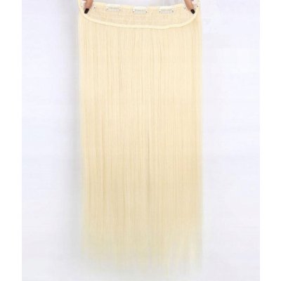 Vlasy clip in 130 g - světlé blond vlasové příčesky rovné 55 cm – Zboží Dáma