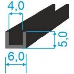 00535163 Pryžový profil tvaru "U", 5x6/4mm, 65°Sh, EPDM, -40°C/+100°C, černý – Hledejceny.cz