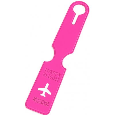 PREEEMIUM Jmenovka na kufr Happy Flight růžová – Zboží Dáma