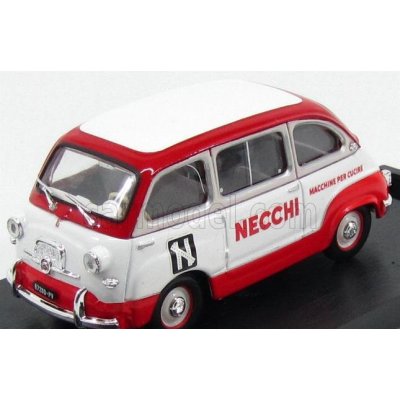 Brumm Fiat 600 Multipla Veicolo Commerciale Macchine Per Cucire Necchi 1960 Bílá Červená 1:43