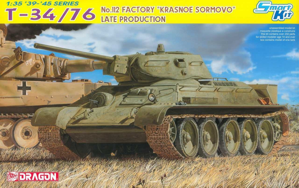 Dragon Model Kit tank 6479 T 34 76 No.112 FACTORY KRASNOE SORMOVO LATE PRODUCTION SMART KIT CF34 6479 1:35