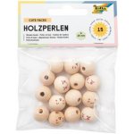 Dřevěné korálky Obličej 15ks – Sleviste.cz
