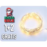 ACA Lighting 20 LED dekorační řetěz WW stříbrný měďený kabel na baterie 2xAA IP20 2m+10cm 1.2W X0120111 – Hledejceny.cz
