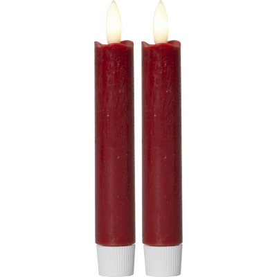 Star trading 2x LED rustikální svíčka FLAMME 15x2,1 cm červená – Hledejceny.cz