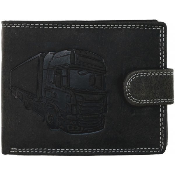 Peněženka WILD Luxusní pánská peněženka s přezkou Kamion černá