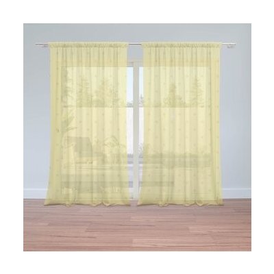 Sablio Záclony Červené kroužky na žluté: 2ks 150x250cm – Hledejceny.cz