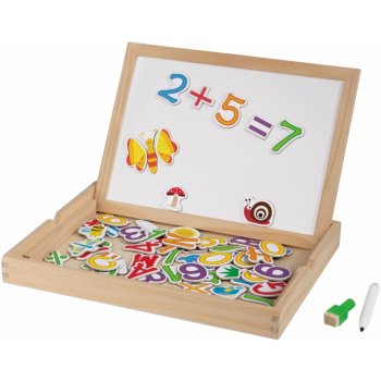 Playtive Dřevěná výuková hra magnetický box čísla a abeceda