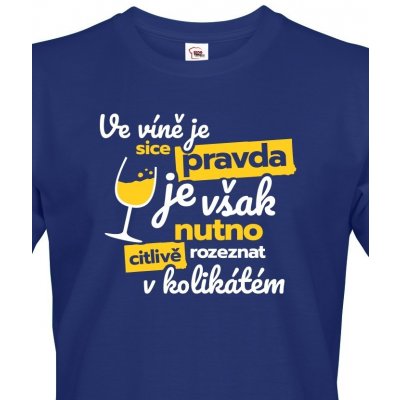 Bezvatriko pánské tričko Ve víně je sice pravda Modrá Canvas 0825 – Hledejceny.cz