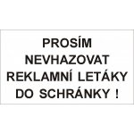 Prosím nevhazovat reklamní letáky do schránky! | Samolepka, 9x5 cm – Zbozi.Blesk.cz