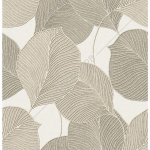 Hotový závěs OXY s tunýlkem, Listy béžový, 145 x 180 cm – Sleviste.cz