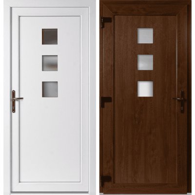 OknaDvereNaMiru.cz Vchodové plastové dveře Ella zlatý dub / bílá levé otevírání ven 100 x 210 cm – Hledejceny.cz