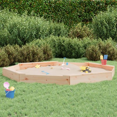 zahrada-XL Pískoviště se sedáky osmiúhelník masivní borové dřevo – Zboží Mobilmania